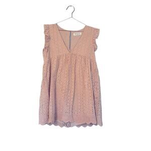 Impressions Pale Pink Eyelet Babydoll Dress with Shorts
